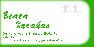 beata karakas business card